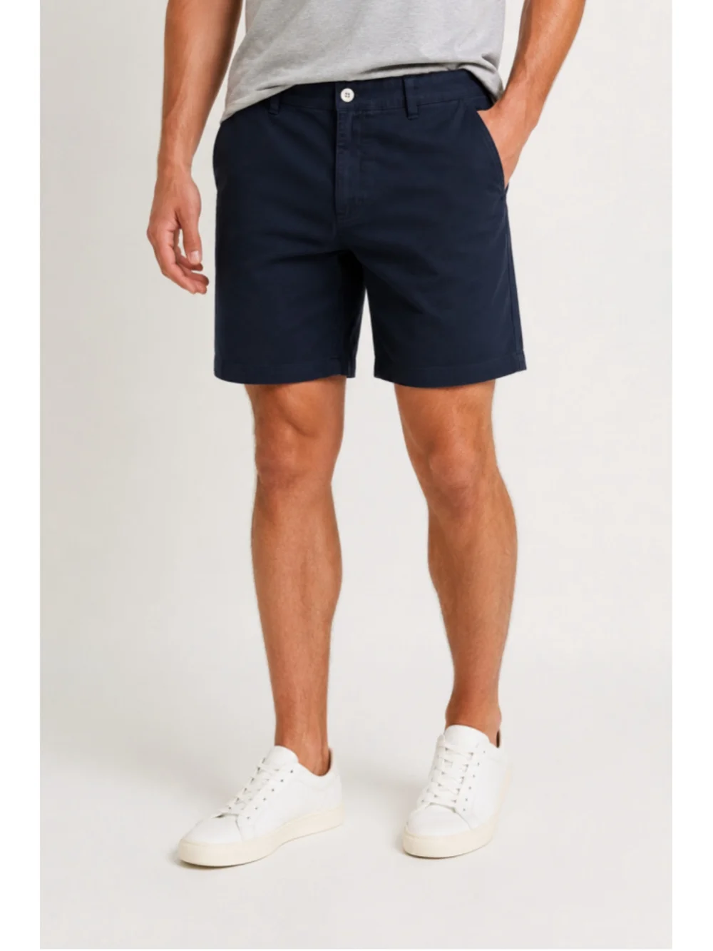 Chaps Mens Shorts 36 Navy Blue Stretch Chino 8